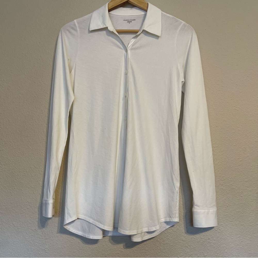 EILEEN FISHER Organic Cotton Easy Jersey Shirt‎ - Picture 2 of 12